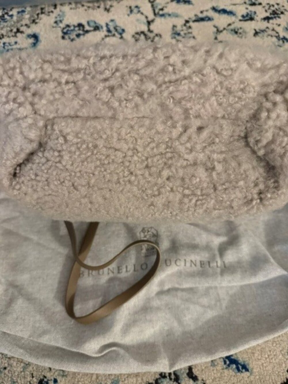 NEW NWOT MONGOLIAN LAMB SHEARLING BRUNELLO CUCINELLI CROSSBODY BAG - Picture 5 of 6